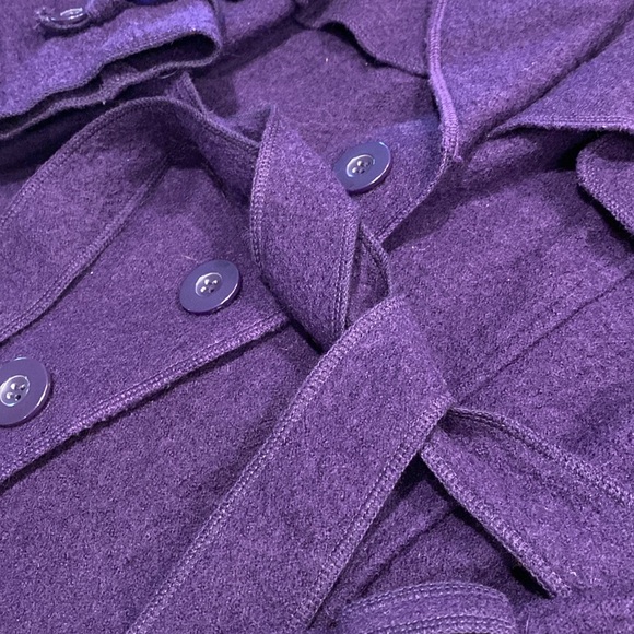 Sandro Petite Wool Purple Belted Jacket Medium - Picture 5 of 17